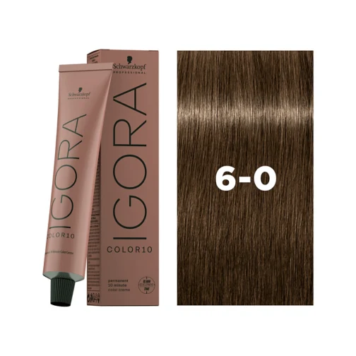 IGORA ROYAL Color10 6-0 Rubio Oscuro – 60 g Coloración permanente en solo 10 minutos