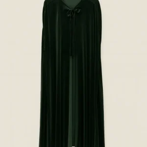 Capa de terciopelo larga Verde Botella