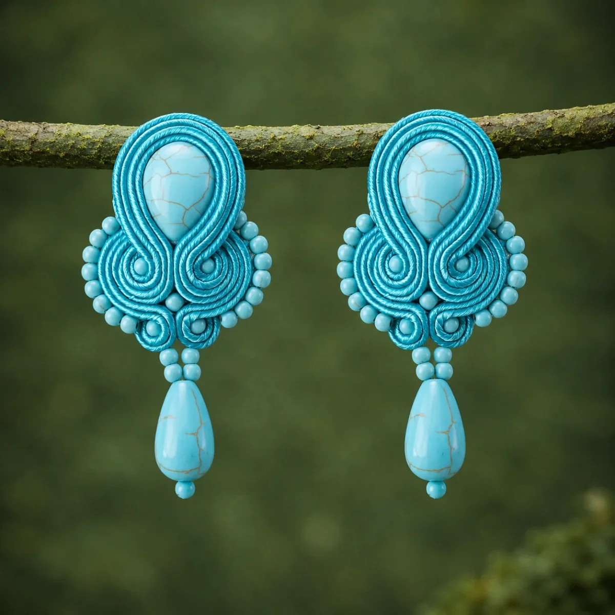 Pendientes Mombasa aguamarina