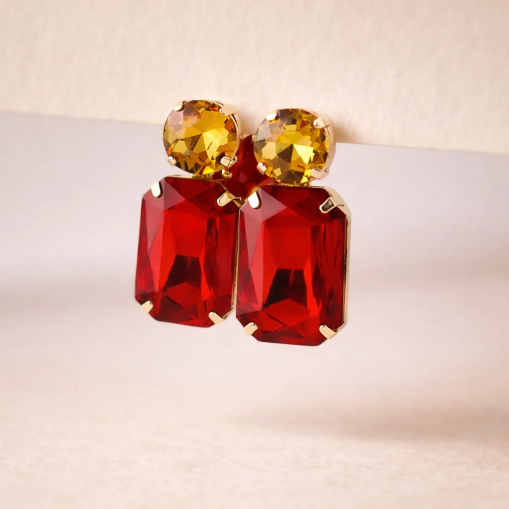 Pendientes Cascais rojo - Imagen 2