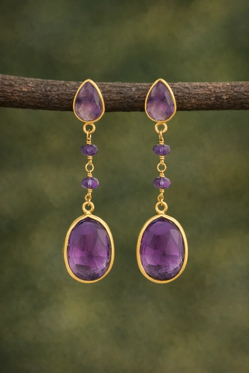 Pendientes Peñubia malva - Imagen 2
