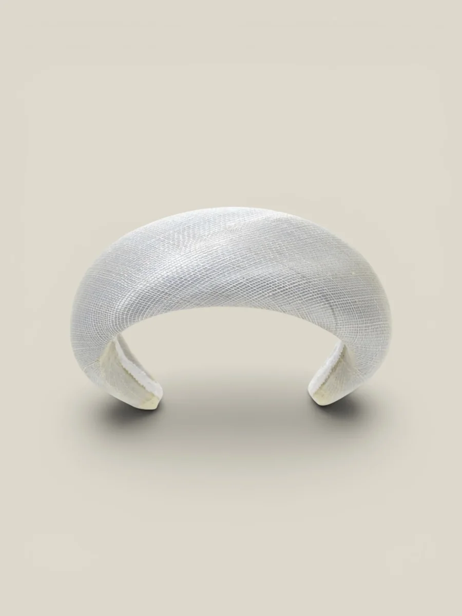 Diadema Roca de sinamay plata - Imagen 4