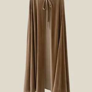 Capa de terciopelo larga beige
