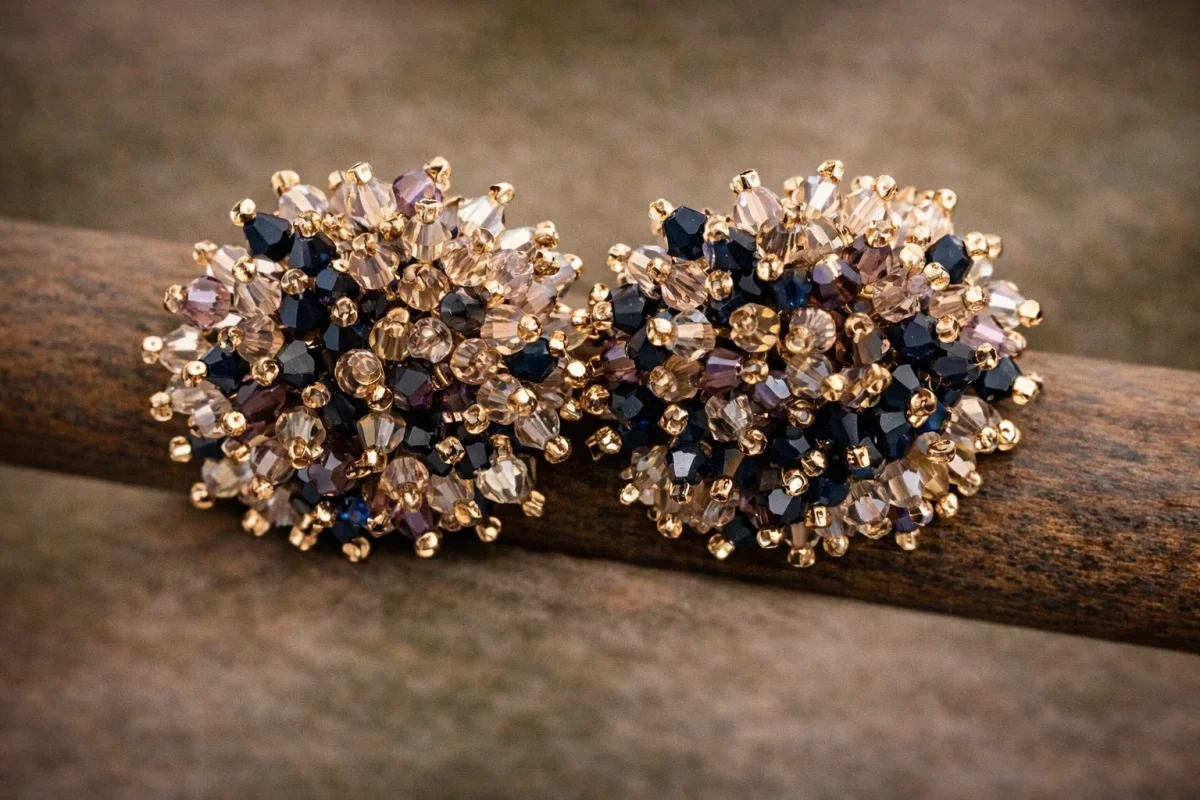 Pendientes Erizo negro y nude