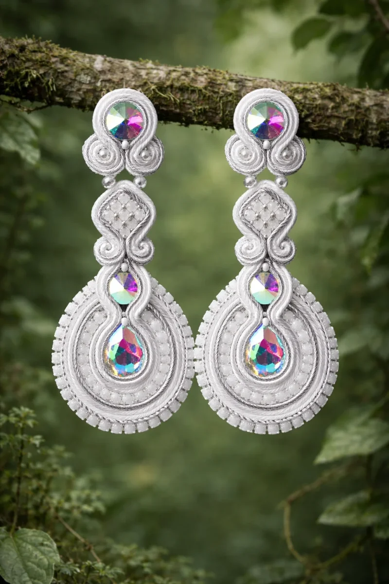 Pendientes Alcázar blancos - Imagen 2