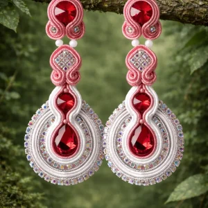 Pendientes Alcázar blancos y rojos
