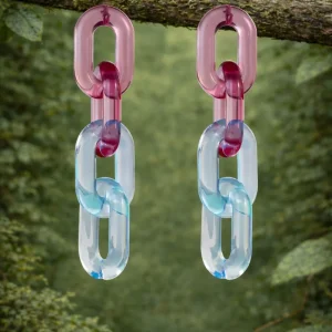 Pendientes Pool azul y rosa
