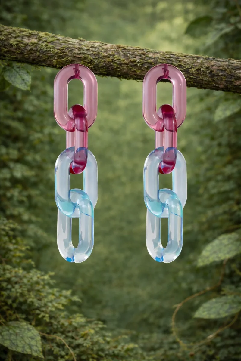 Pendientes Pool azul y rosa - Imagen 2
