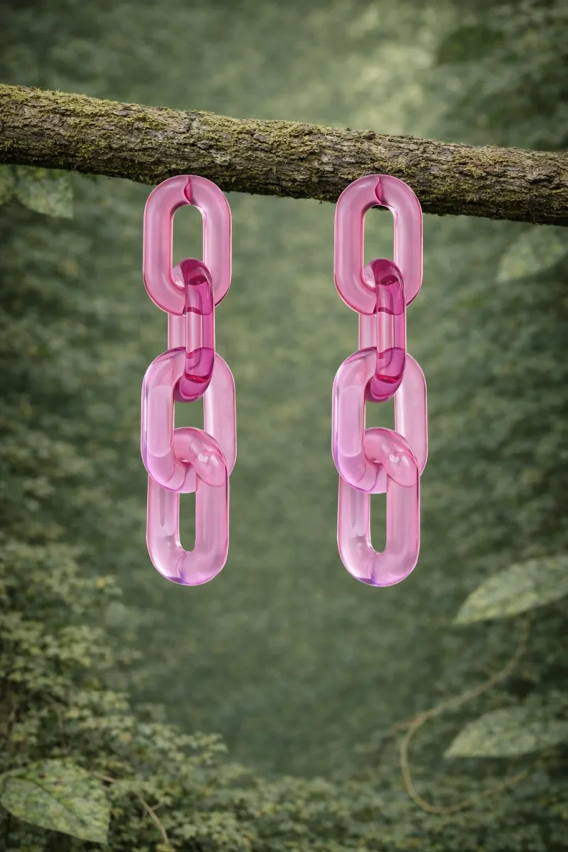 Pendientes Pool rosa - Imagen 2