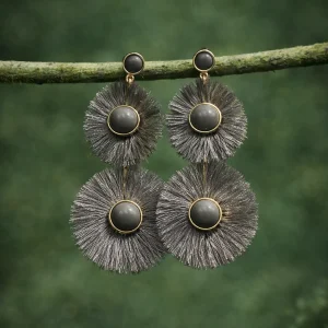 Pendientes Flor gris