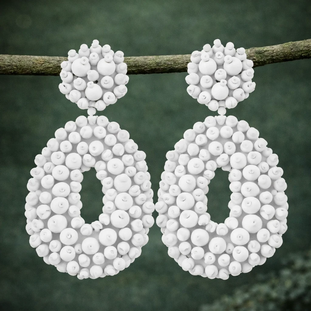 Pendientes Mahé blancos - Imagen 2