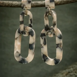 Pendientes Bambú blanco