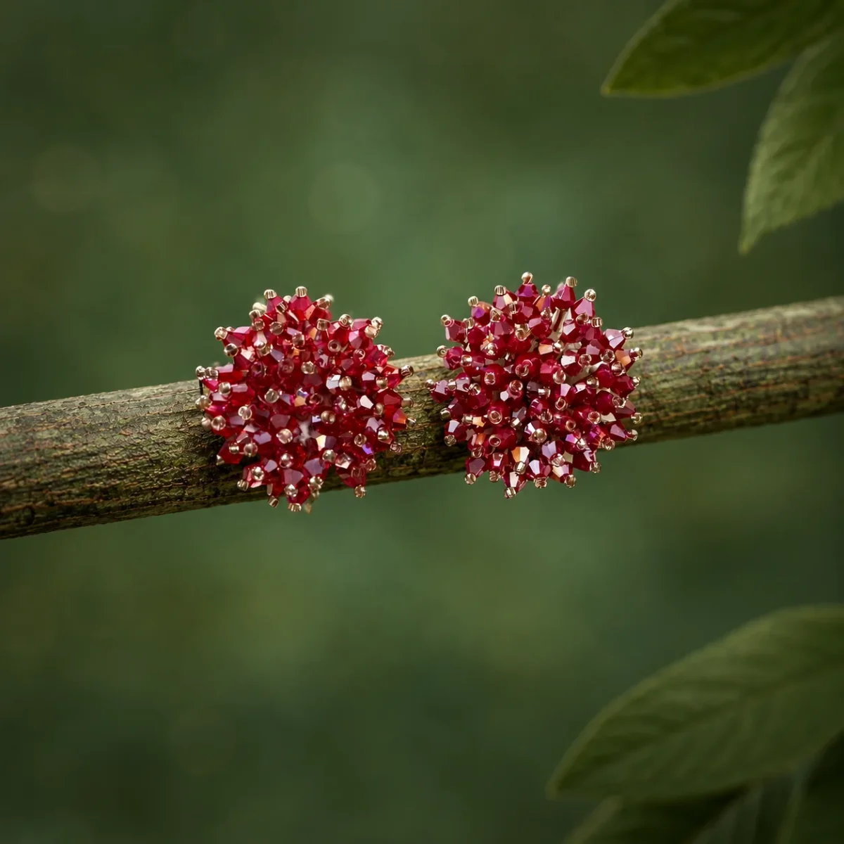 Pendientes Erizo rojo