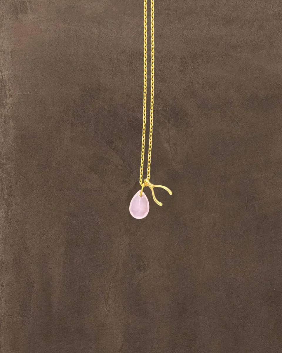 Colgante Wish Bone rosa - Imagen 2