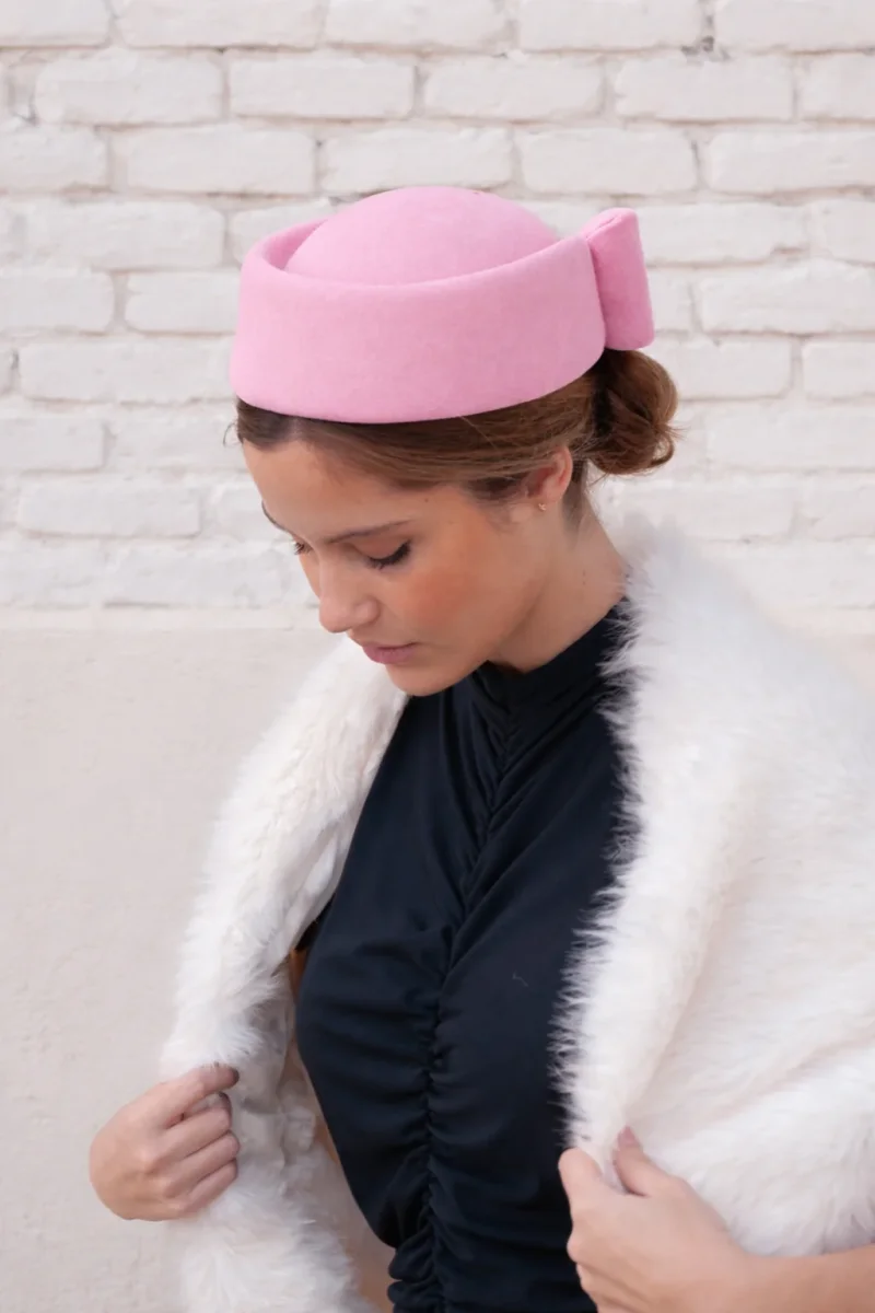 Tocado Casquete Olga Rosa - Imagen 3
