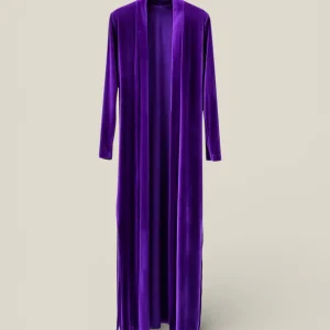 Abrigo liso de terciopelo morado