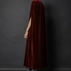 Capa de terciopelo larga Vino