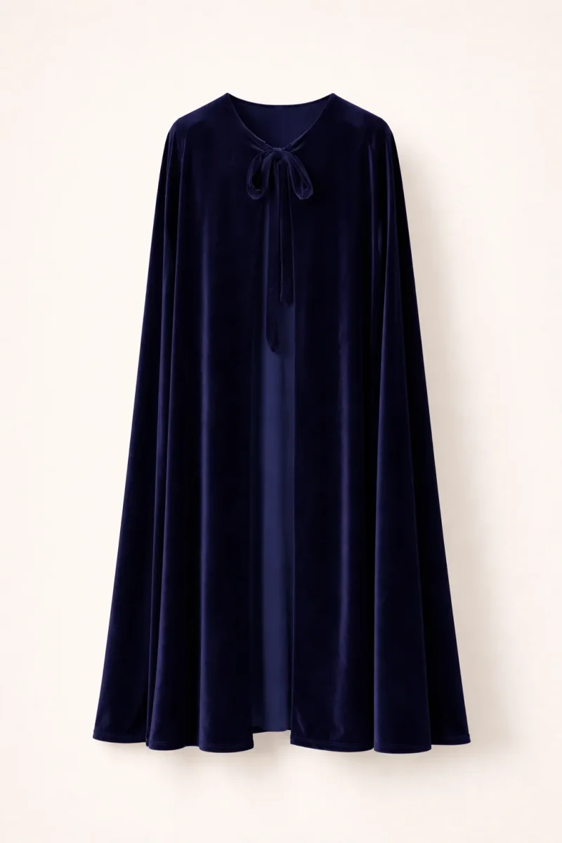 Capa de terciopelo larga Azul Marino - Imagen 6