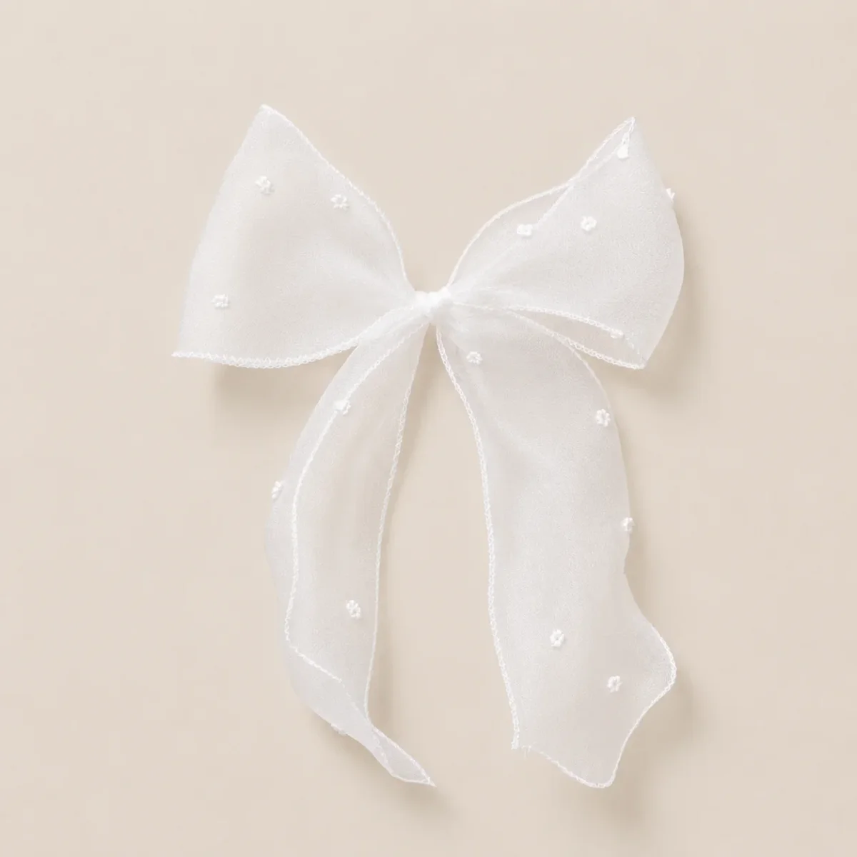 Lazo Ribbon blanco plumeti - Imagen 2