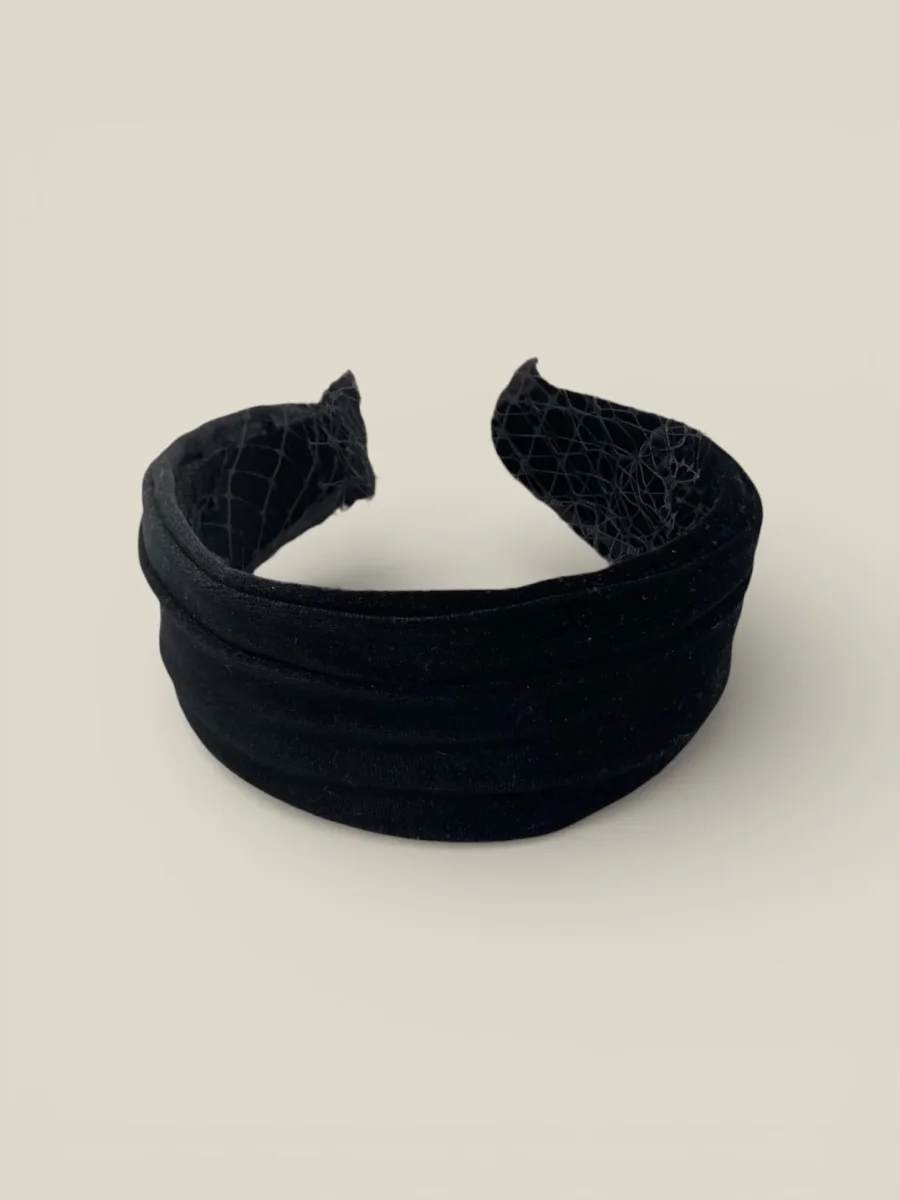 Diadema Duquesa negra terciopelo - Imagen 2