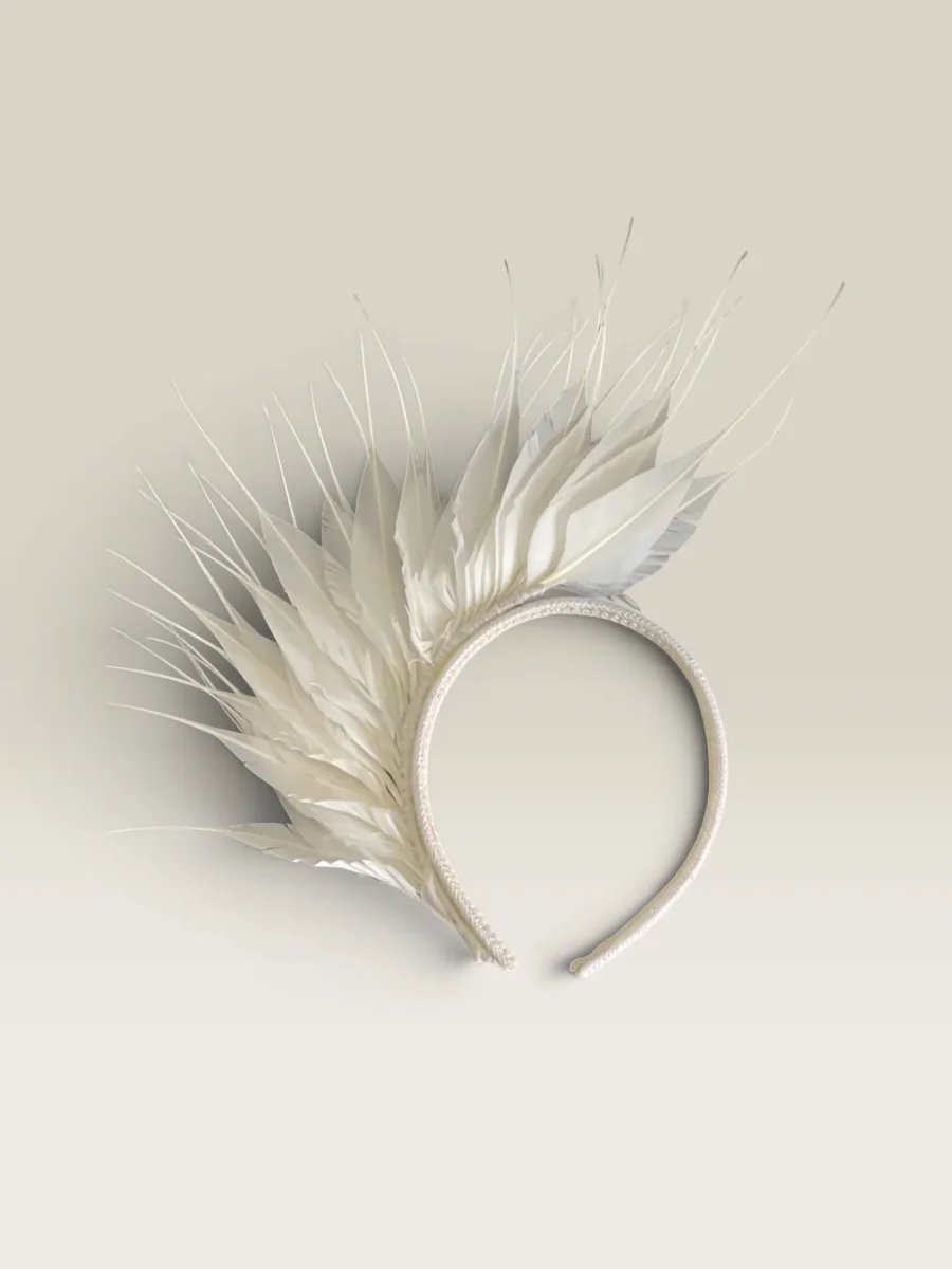 Diadema Avestruz mini blanca