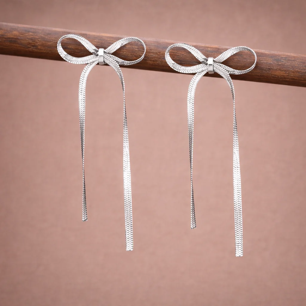 Pendientes Macarrón plata - Imagen 2