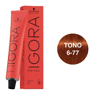 IGORA ROYAL 6-77 – Rubio Oscuro Cobrizo Intenso – 60 ml - Imagen 4