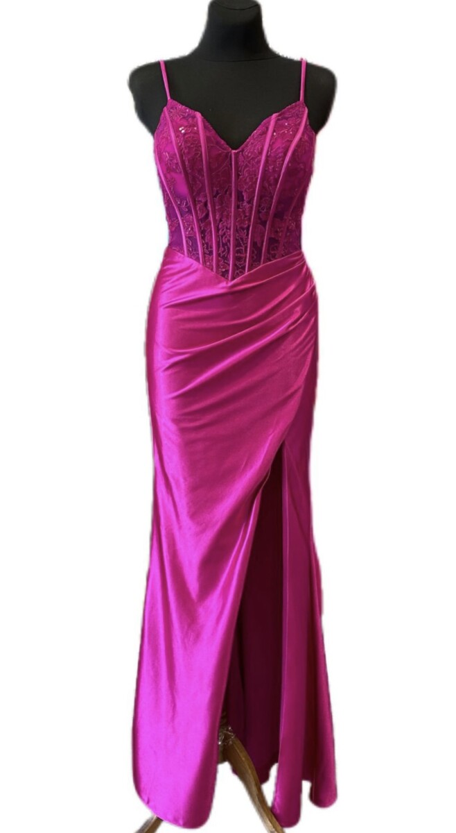 Vestido Seda Corpiño Varillas - Imagen 4