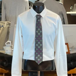 Corbata JB de Lana Cuadros Púrpura y Verde