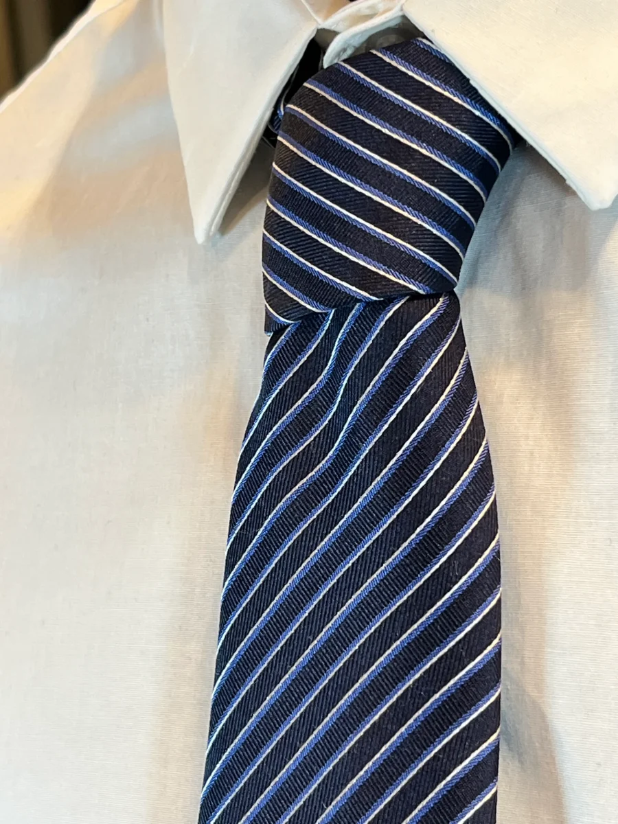 Corbata de Seda Corneliani (Rayas Marinas Clásicas) - Imagen 4