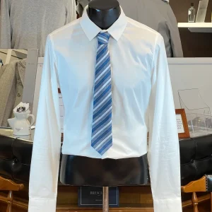 Corbata de Seda Canali (Textura y Rayas en Tonos Azules)