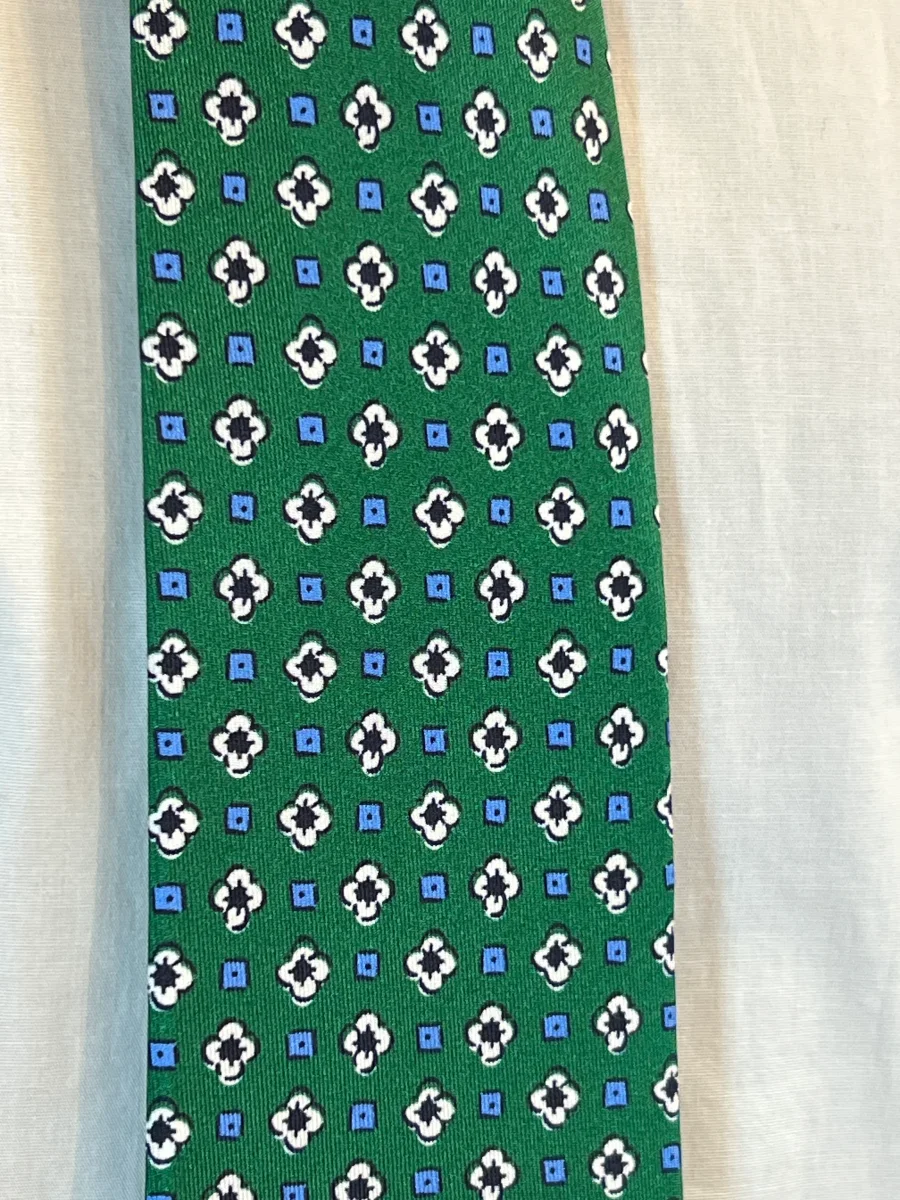 Corbata de Seda John Blond (Fantasía Verde y Azul) - Imagen 3