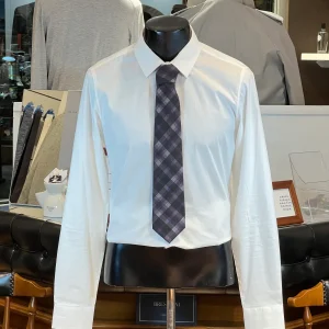 Corbata JB de Lana (Cuadros Escoceses Púrpura y Gris)