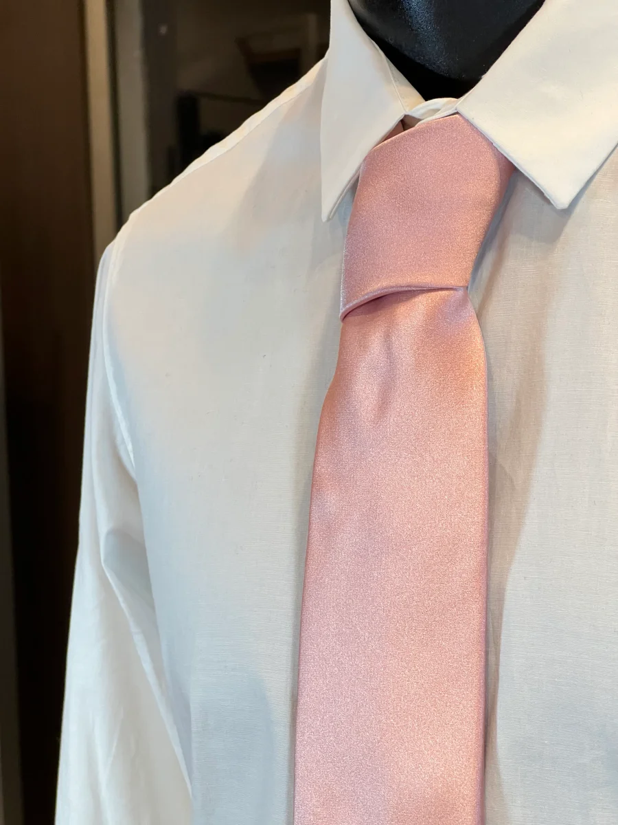 Corbata de Seda JB (Rosa Palo Liso) - Imagen 4
