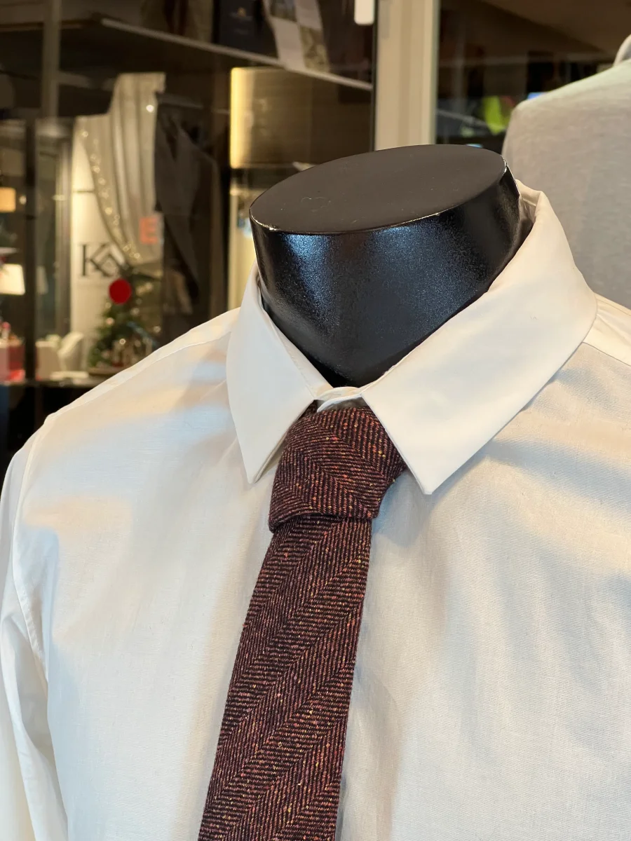 Corbata de Lana y Seda John Blond (Espiga Marrón) - Imagen 4