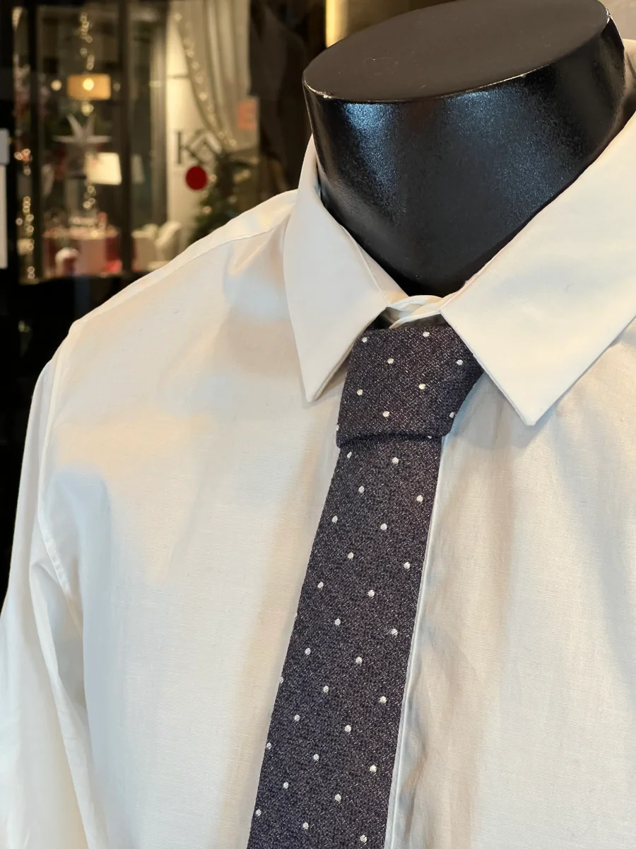 Corbata John Blond de Lana y Seda (Lunares) - Imagen 4