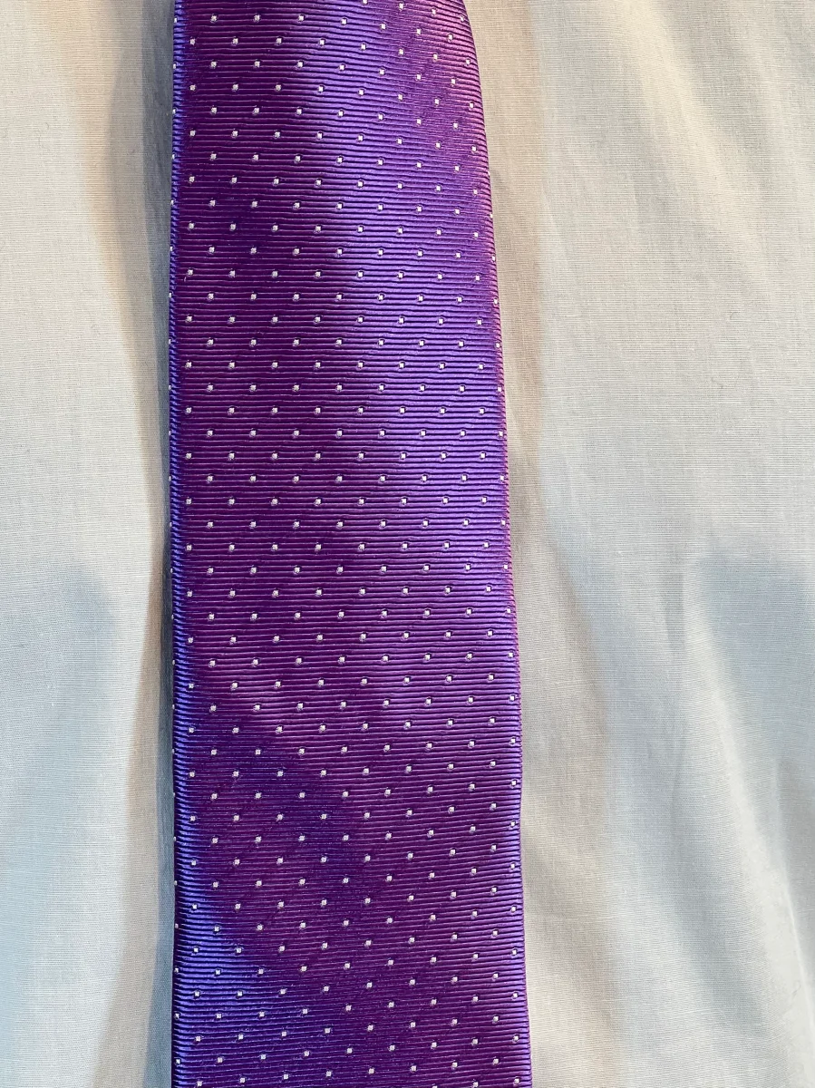 Corbata Atelier F.B. de Seda Pura (Morado con Lunares) - Imagen 4