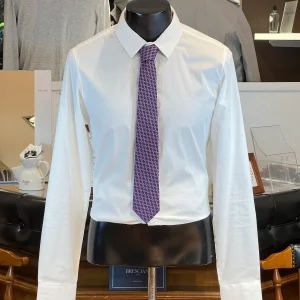 Corbata JB de Seda Pura (Malla Geométrica Rosa)