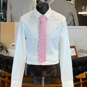 Corbata de Punto Atelier F&B Genève (Rosa Pastel con Lunares)
