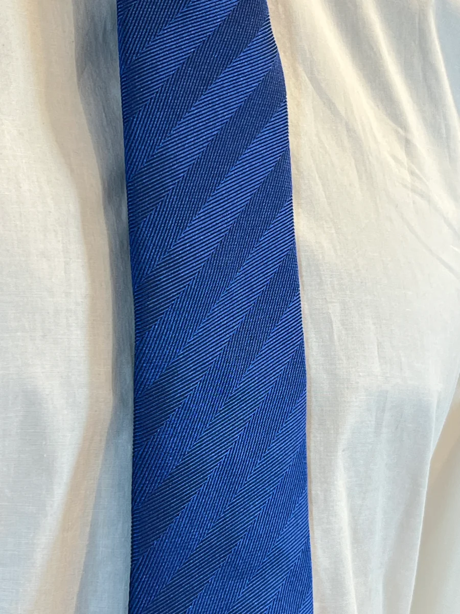 Corbata Atelier F&B Genève de Seda Pura (Azul Rey con Espiga) - Imagen 4