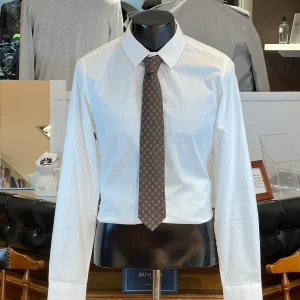 Corbata Corneliani de Lana Virgen (Lunares en Marrón)