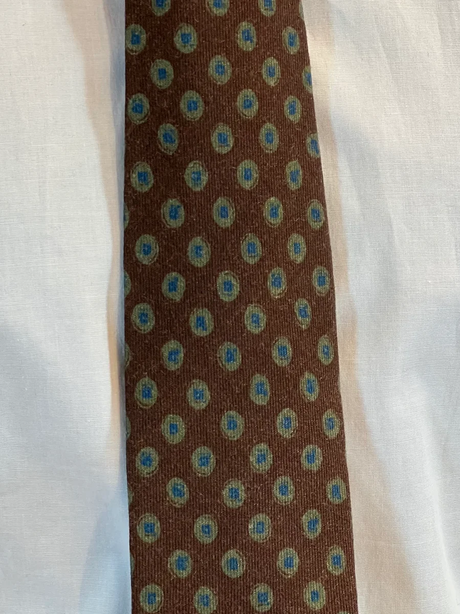 Corbata Corneliani de Lana Virgen (Lunares en Marrón) - Imagen 4