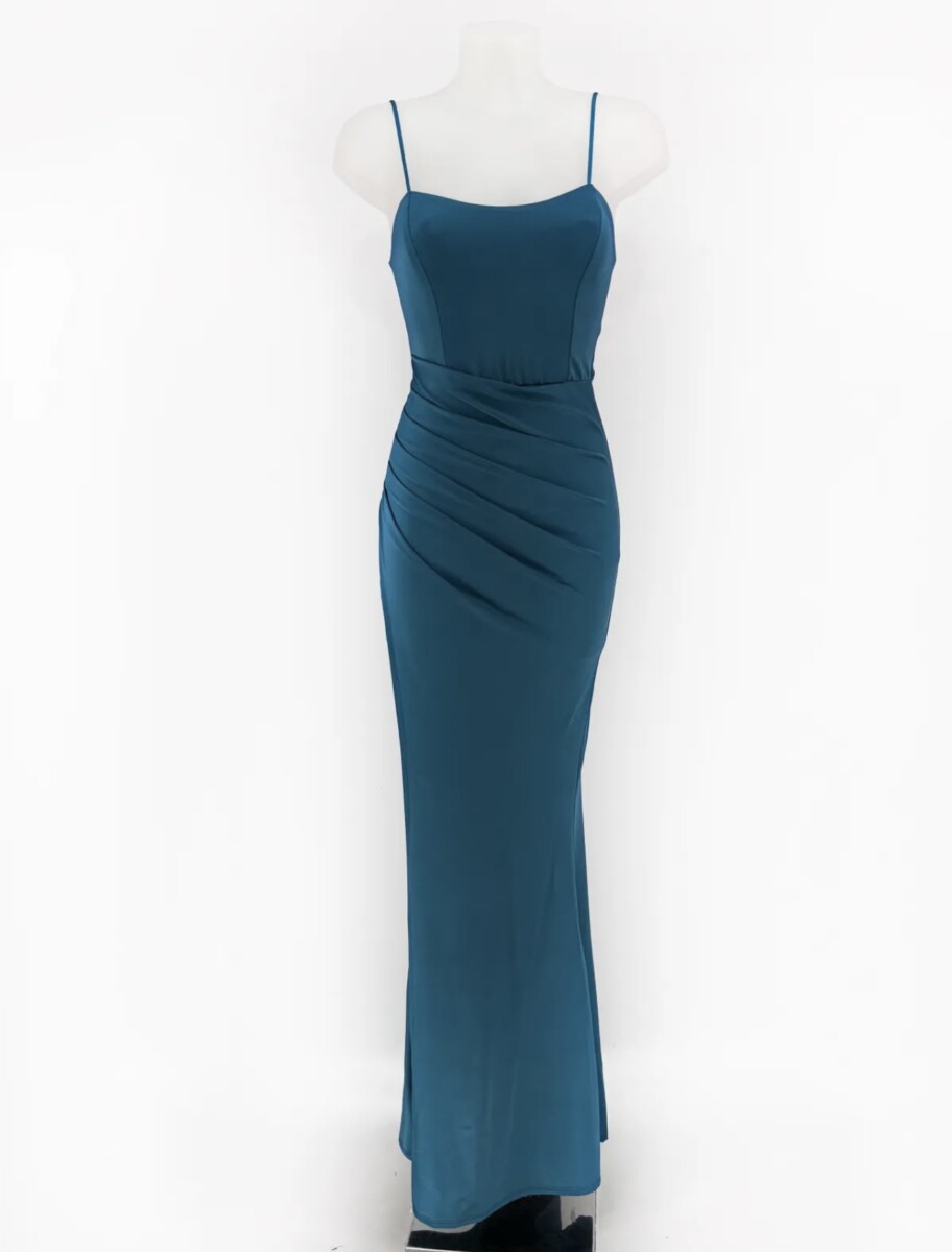 Vestido Seda Elástico Drapeado Espalda Novia - Imagen 5