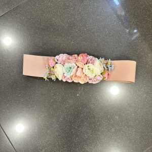 Cinturón Floral Elástico Rosa