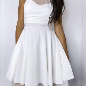 Vestido Halter Vuelo Tul Novia