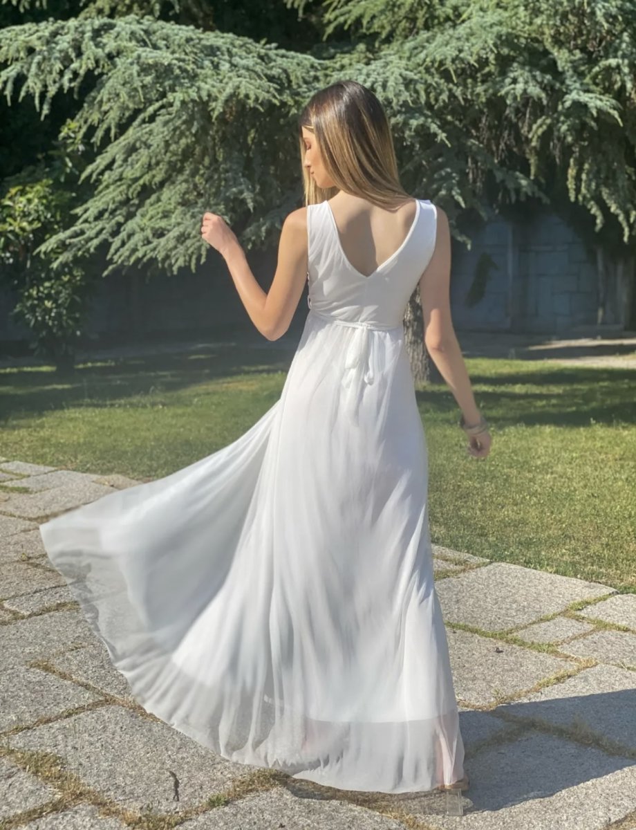 Vestido Tul Brillos Cintura Novia - Imagen 4