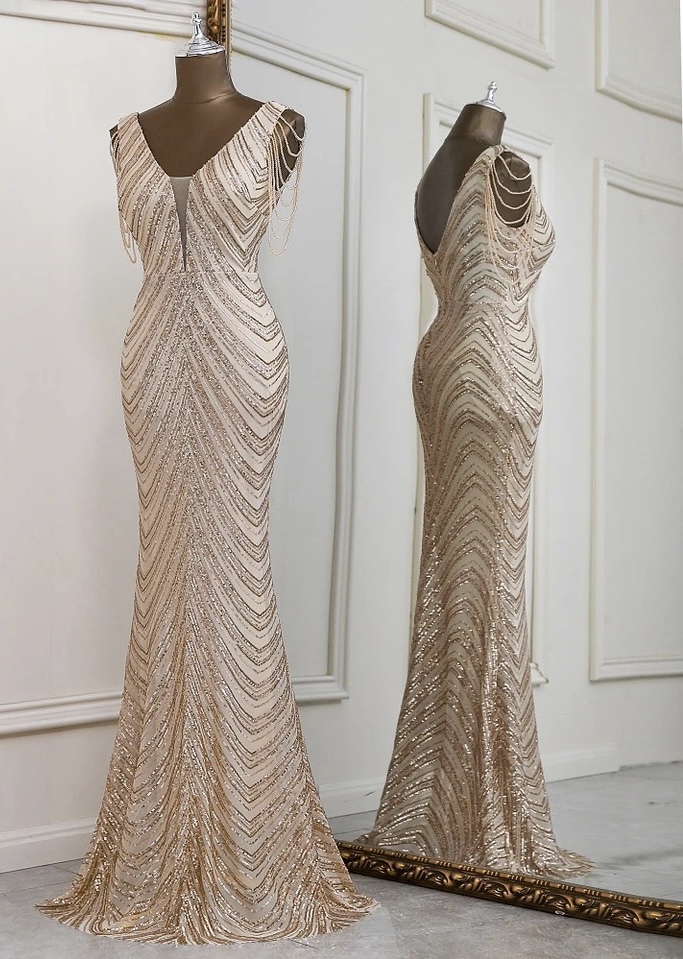 Vestido Cristales Hombro - Imagen 8