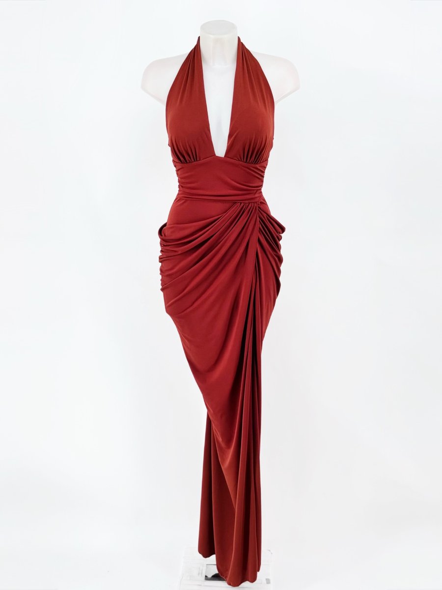 Vestido Cascada Asimétrica Cadera Escote - Imagen 5