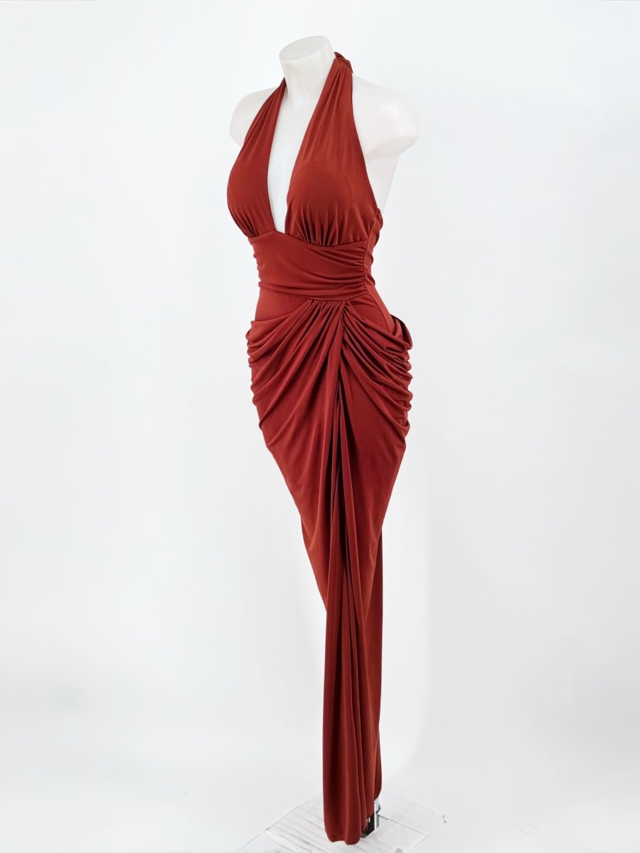 Vestido Cascada Asimétrica Cadera Escote - Imagen 3