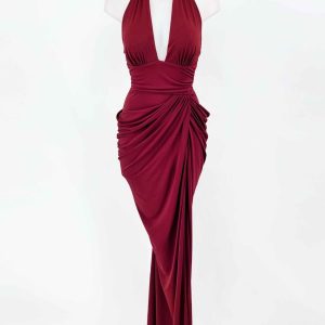 Vestido Cascada Asimétrica Cadera Escote